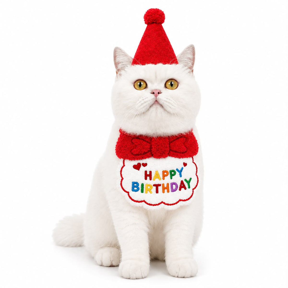 Happy Birthday Pet Bib – Red