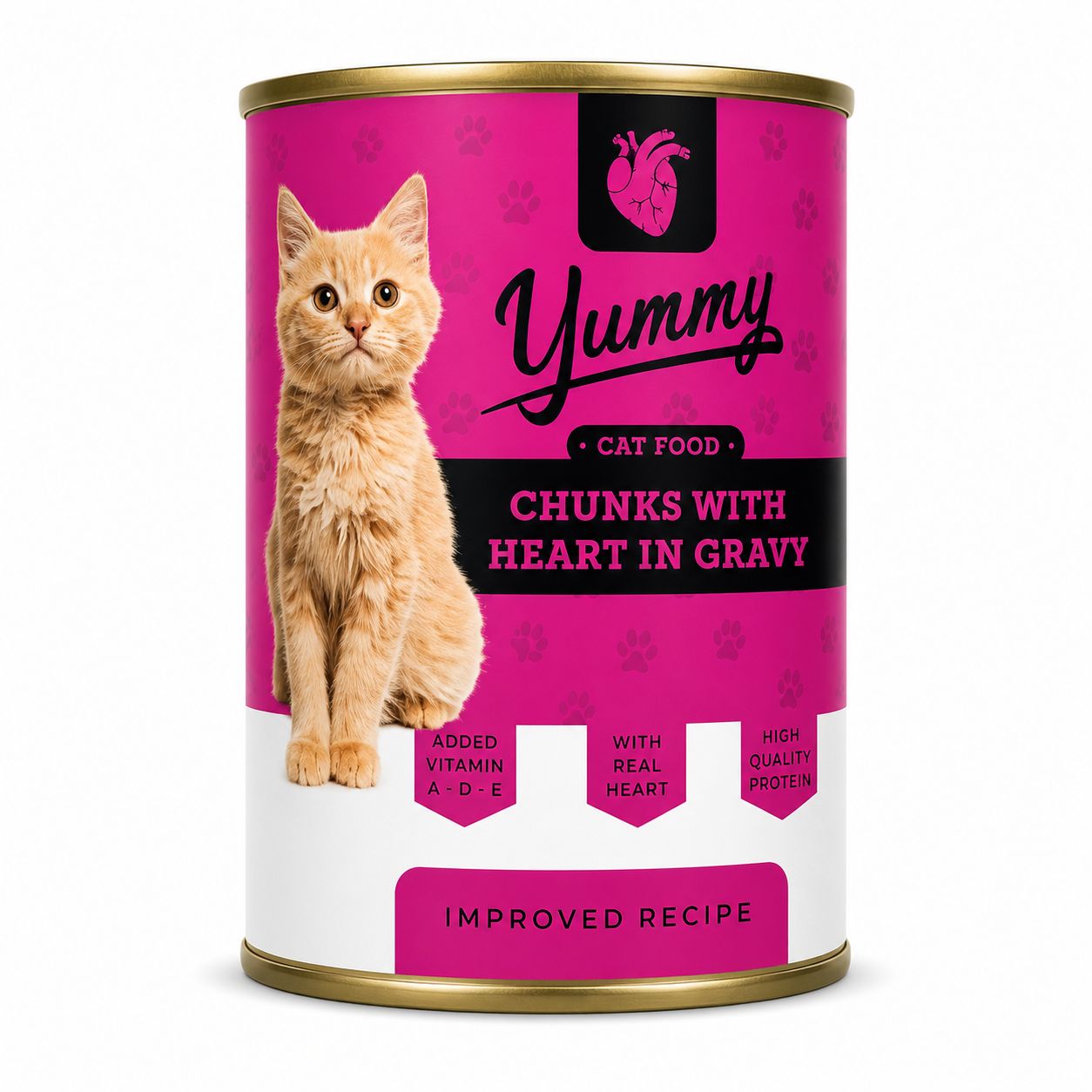 Yummy Cat Food Chunks with Heart in Gravy – 400g
