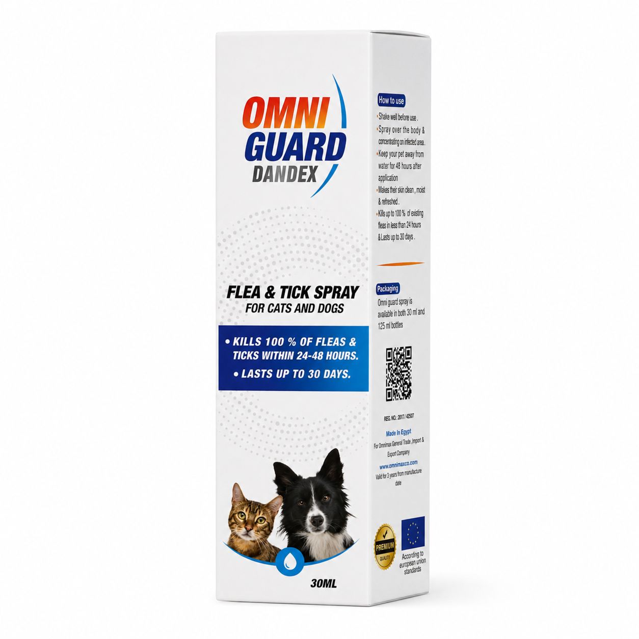 Omni Guard Dandex Flea & Tick Spray for Cats & Dogs – 30ml