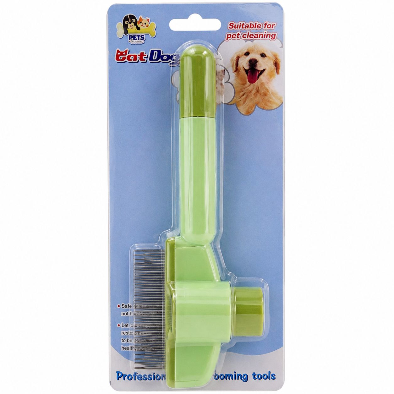 Pet Grooming Comb with Hair Release Button for Dogs & Cats