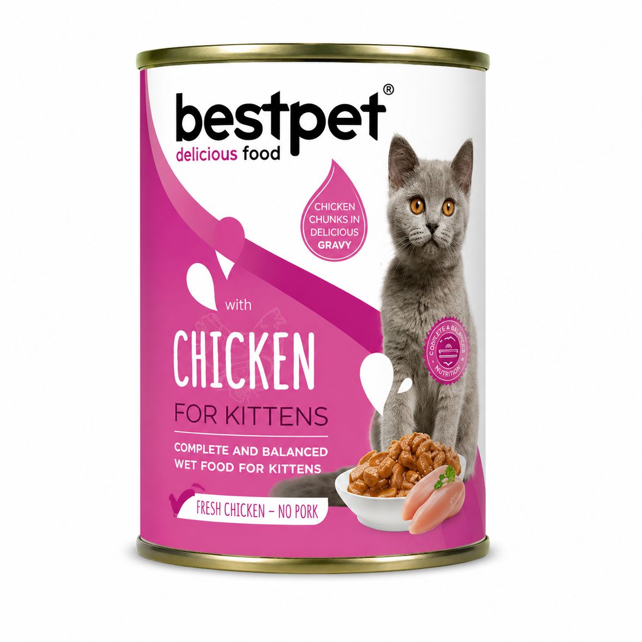 BestPet Kitten Chicken Chunks in Gravy Wet Food 400g