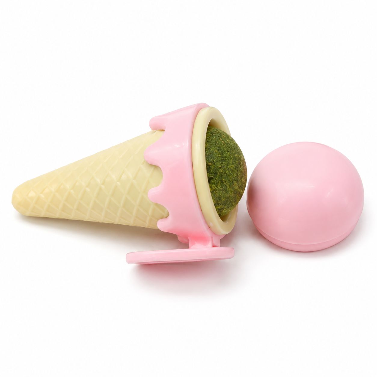 Ice Cream Cone Catnip Ball Toy – Pink