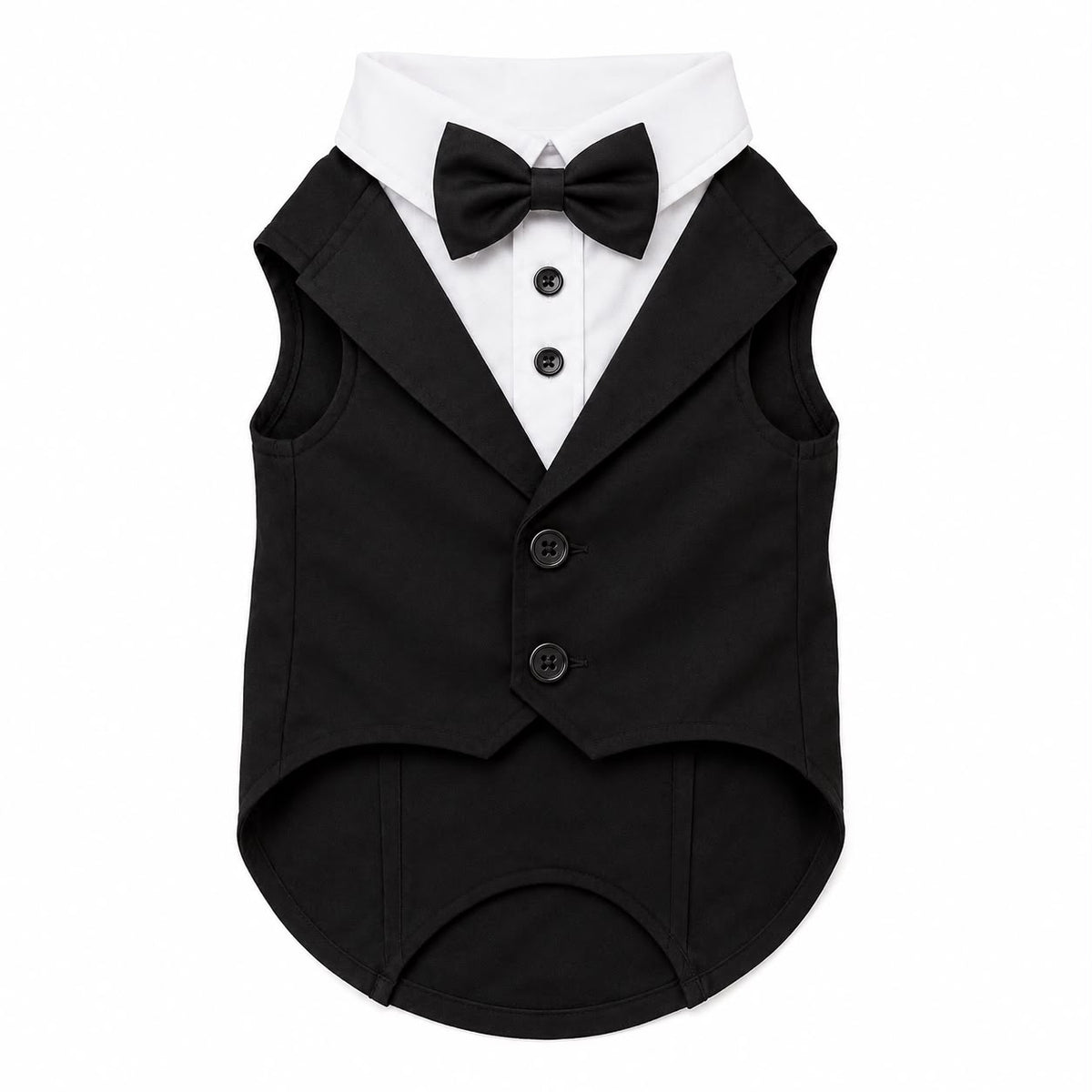 Elegant Dog Tuxedo Suit with Bow Tie – Black & White, XXL