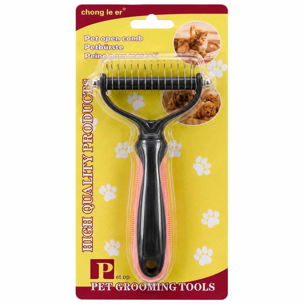 Double-Sided Stainless Steel Pet Grooming Comb for Dogs & Cats