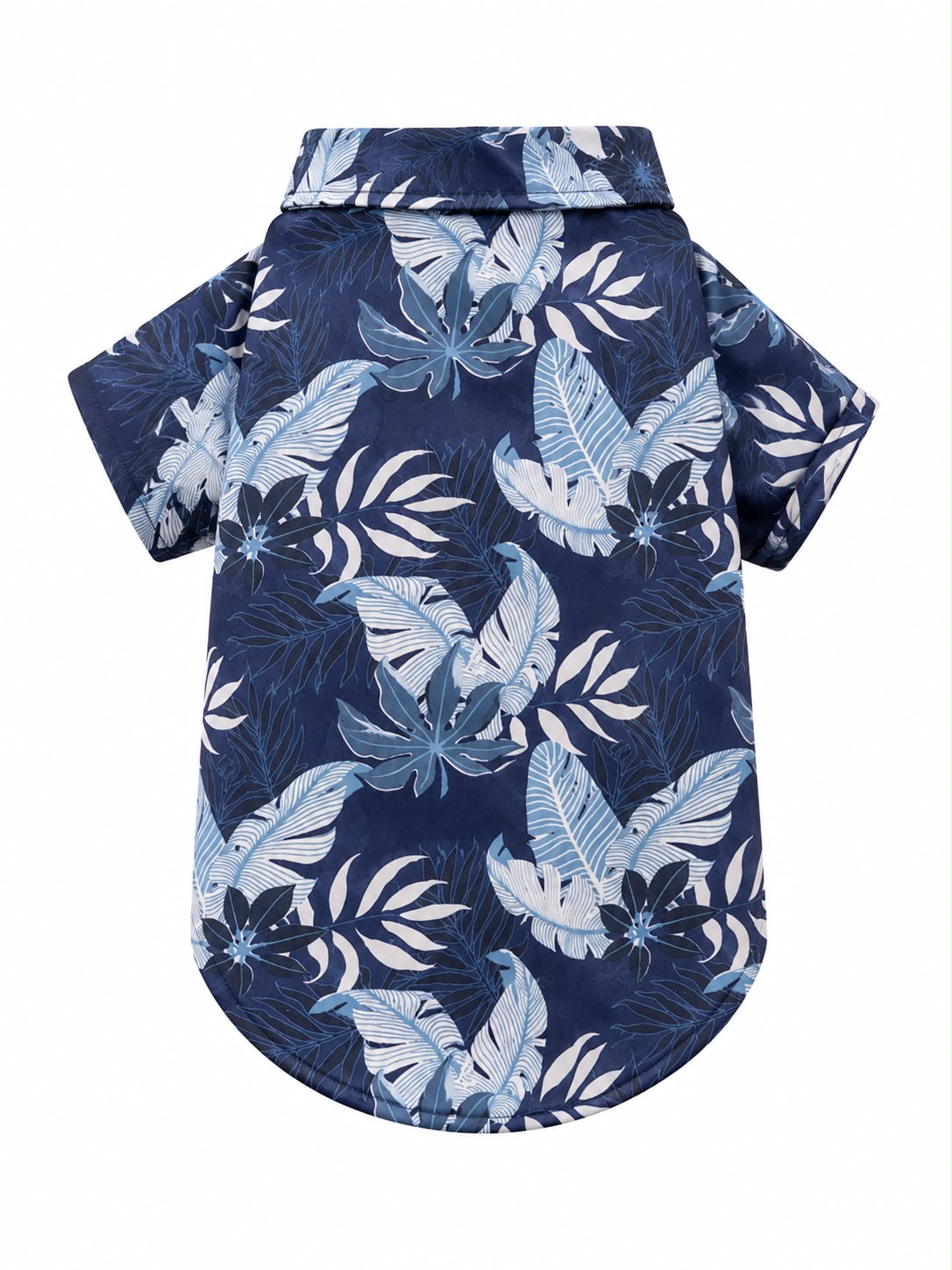 Navy Blue Tropical Print Dog Shirt – XL