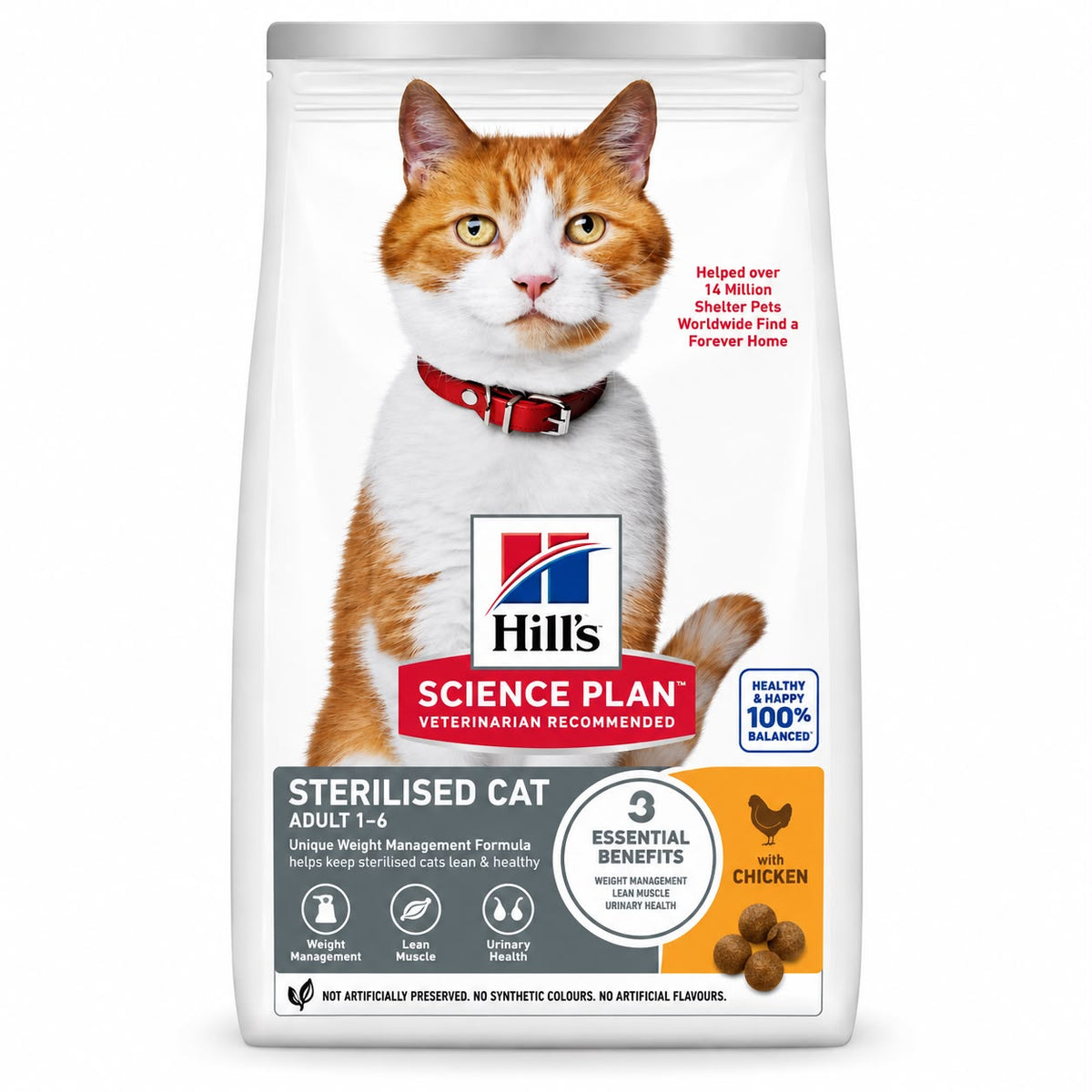Hill’s Science Plan Sterilised Adult Cat Food with Chicken – 1.5kg