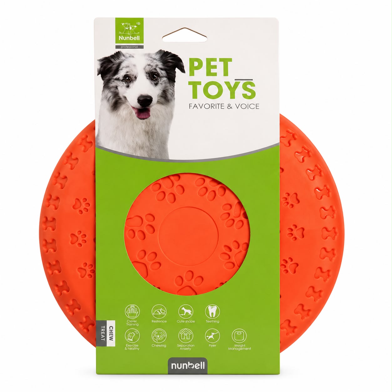 Nunbell Flexible Rubber Flying Disc for Dogs – Interactive Fetch & Training Toy