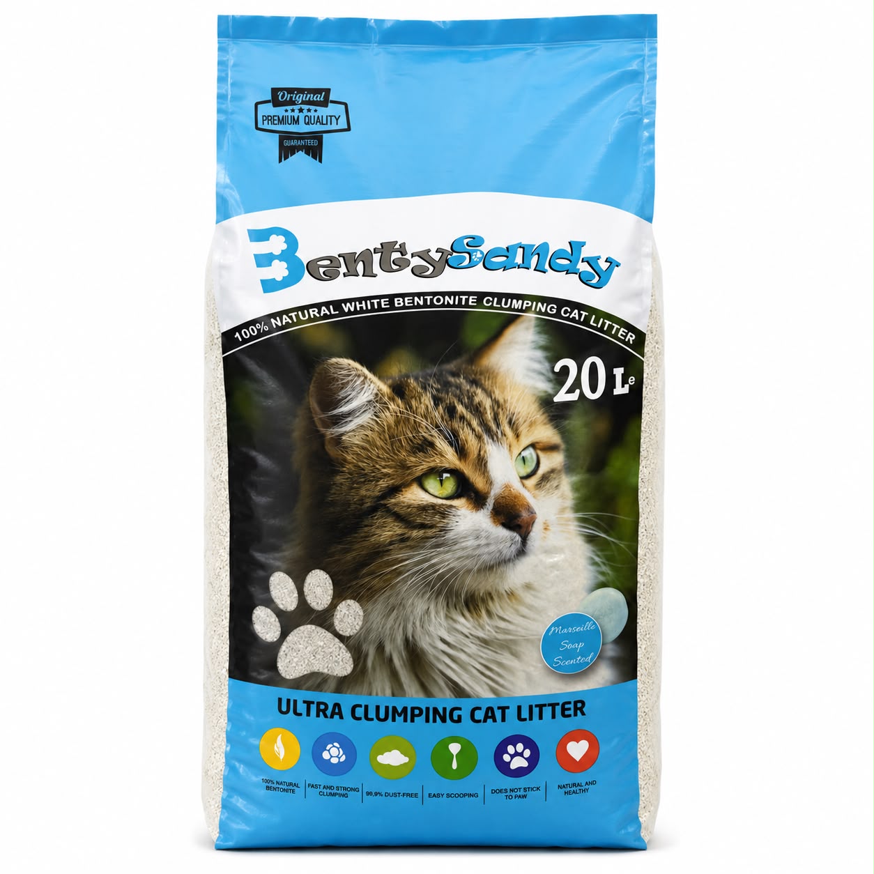 Benty Scendy Ultra Clumping Cat Litter – Marseille Soap Scented – 20L
