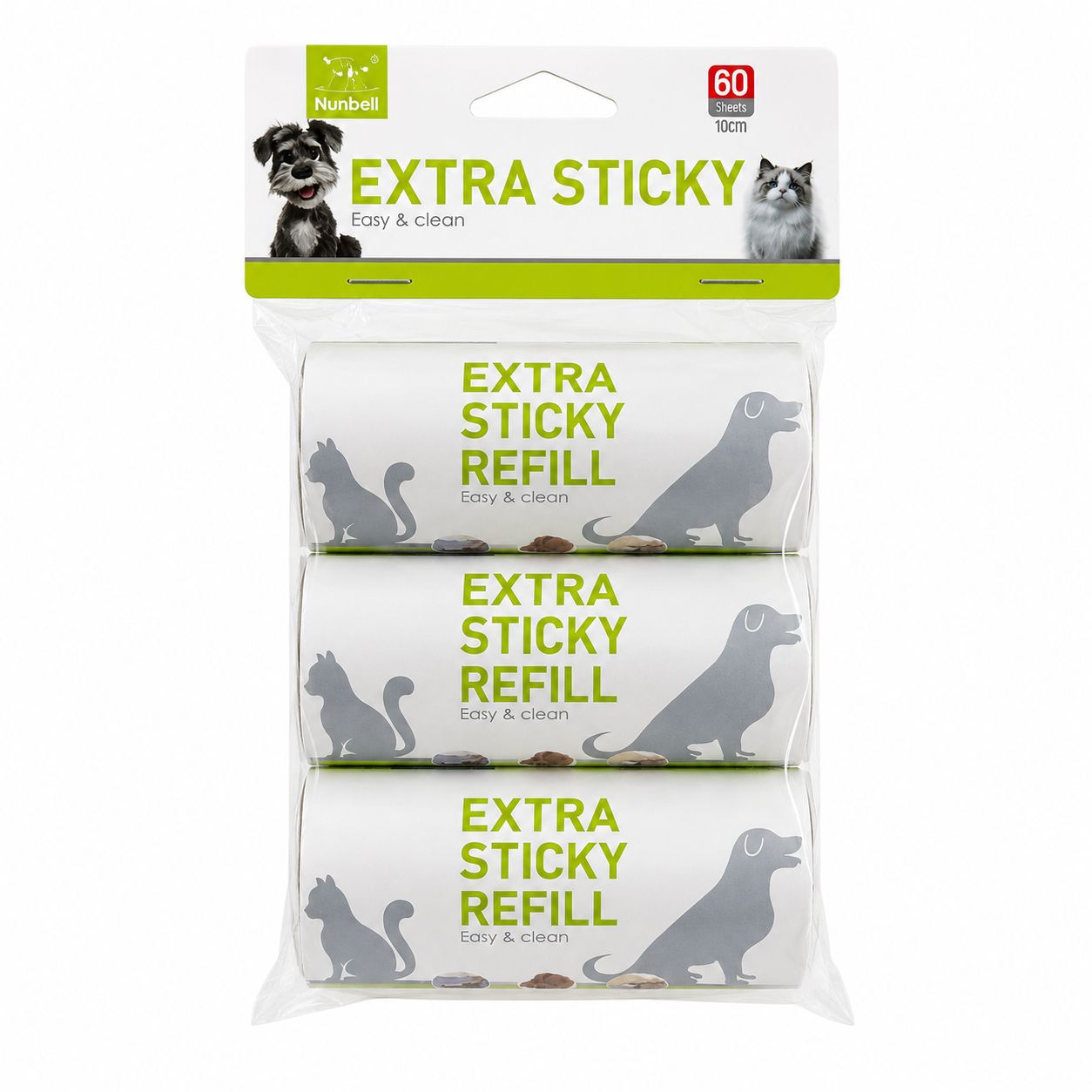 Nunbell Extra Sticky Lint Roller Refill Pack – 3 Rolls