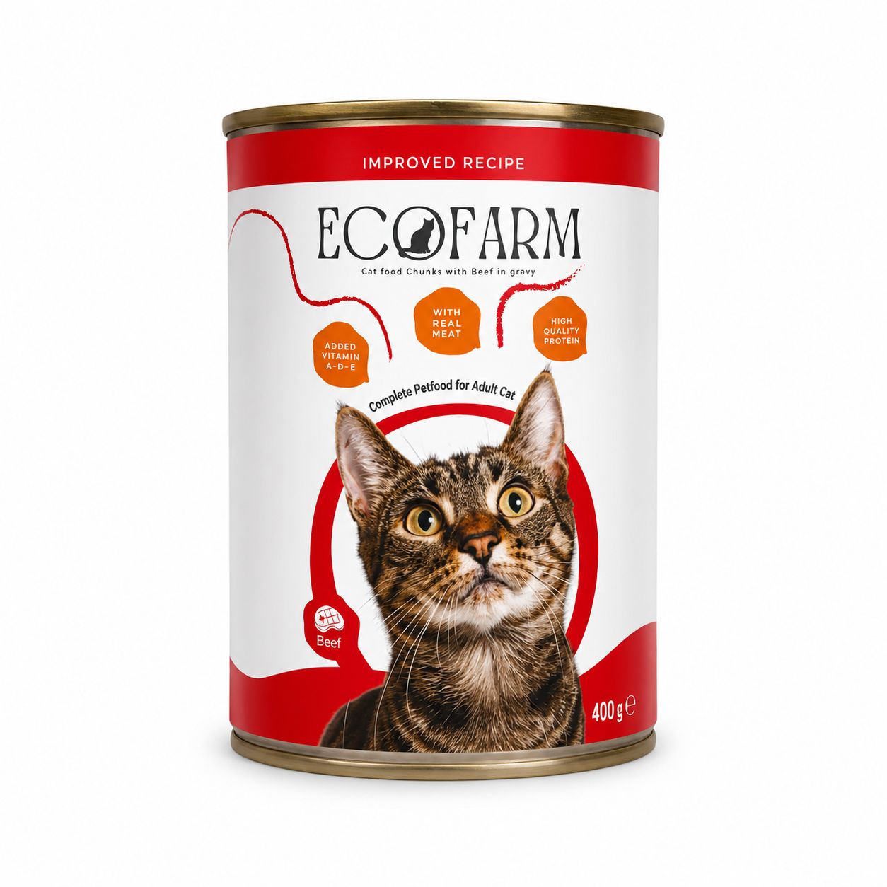 Ecofarm Cat Wet Food with Beef in Gravy – 400g