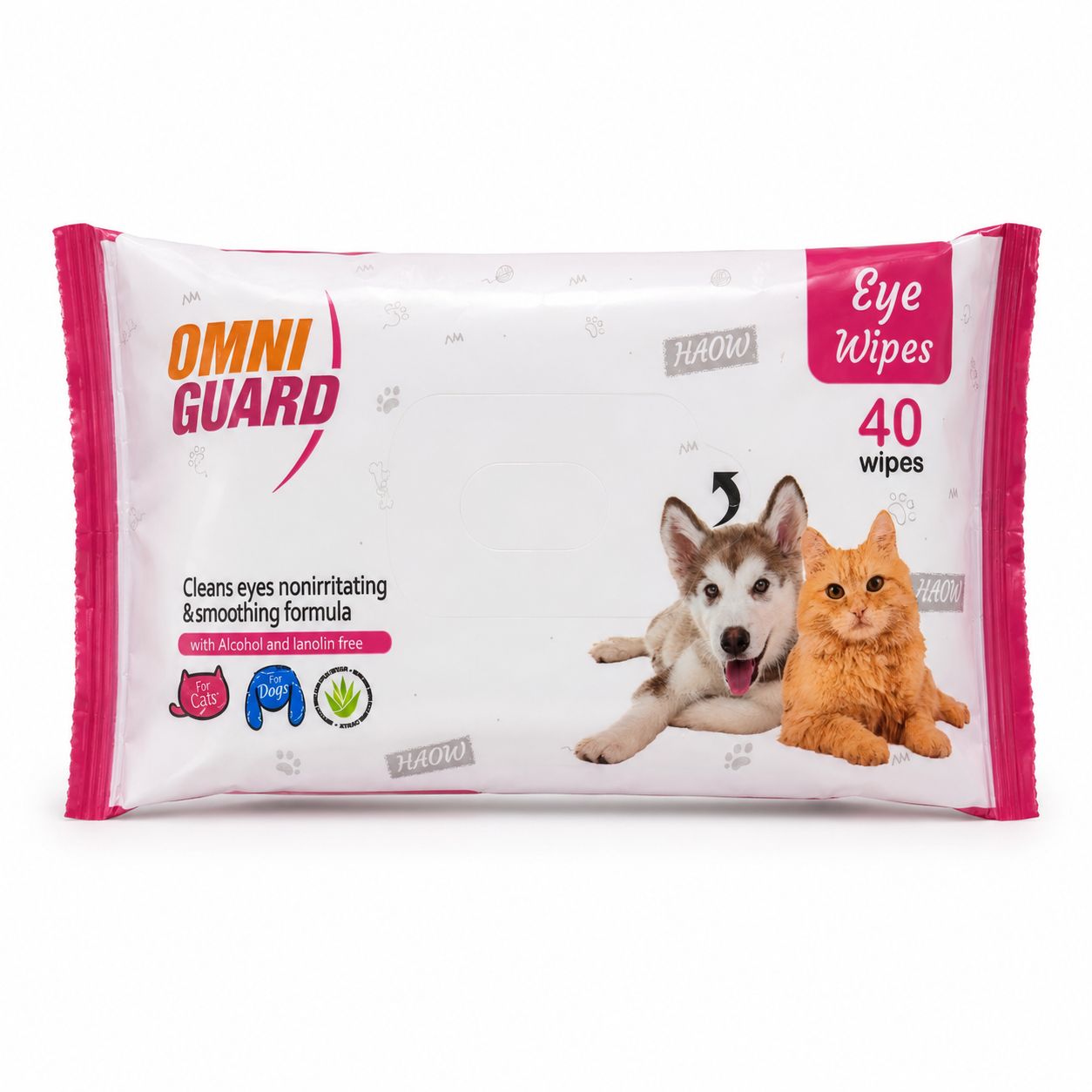 Omni Guard Pet Eye Wipes – 40 Wipes