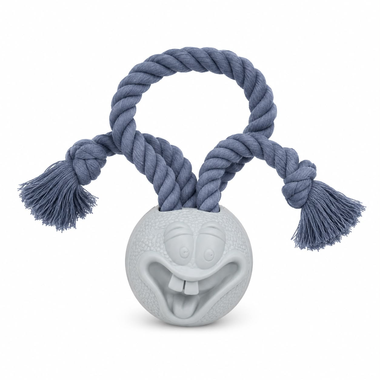 Soleil Crazy Happy Face Rope Ball Dog Toy – Interactive Tug & Dental Play Toy