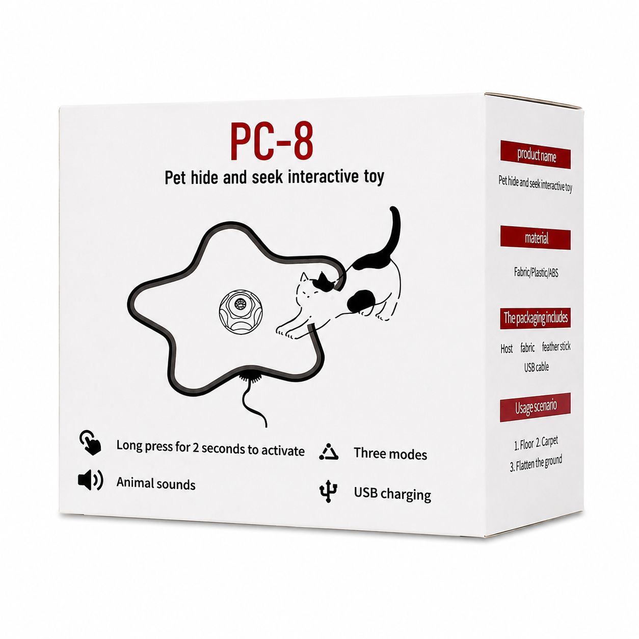 PC-8 Rechargeable Interactive Hide & Seek Cat Toy