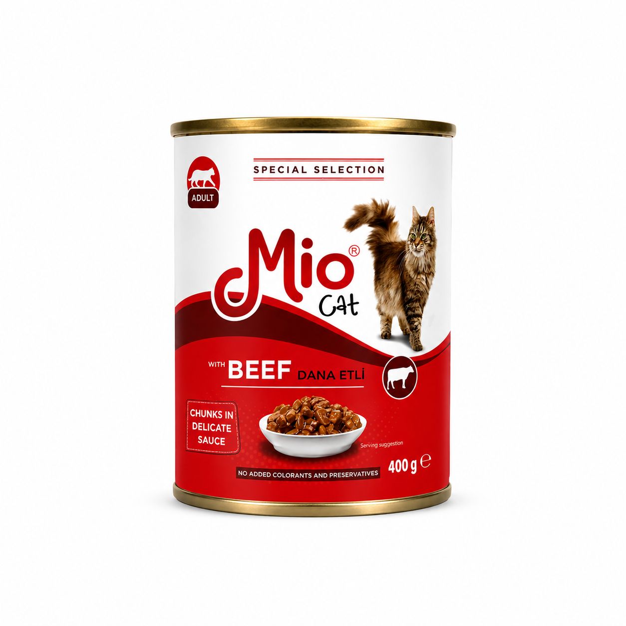 Mio Cat Wet Food with Beef Chunks in Delicate Sauce – 400g