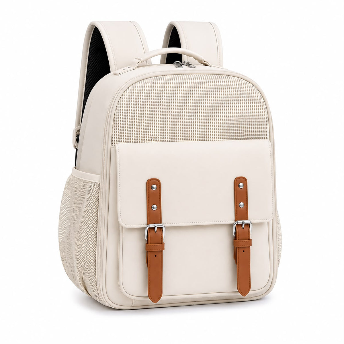 Classic Mesh Pet Carrier Backpack – Cream