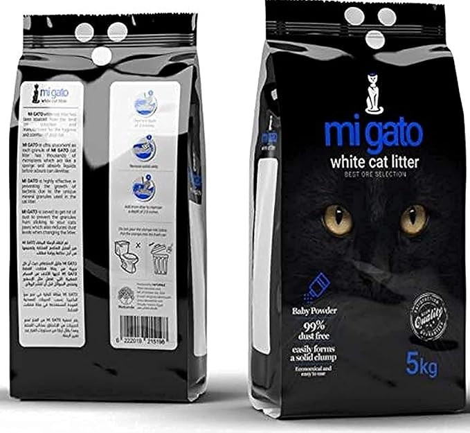 Migato Cat Litter - White Cat Litter - Multiple Scents - 5L (Baby Powder)