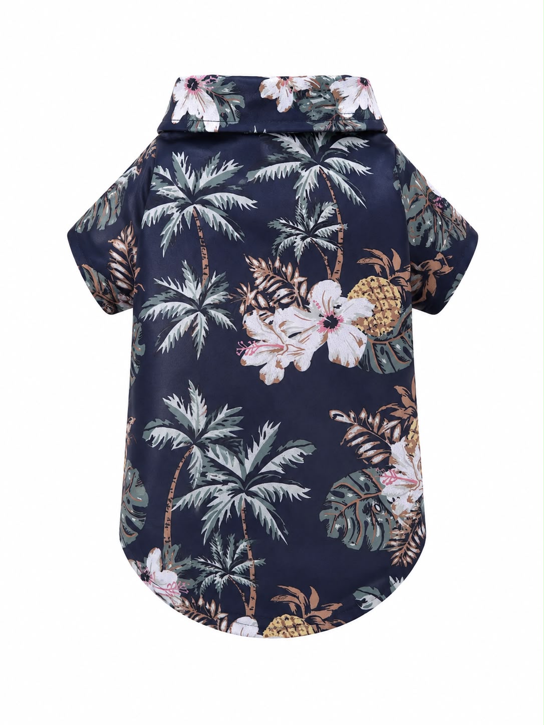 Navy Tropical Print Dog Shirt – Large
