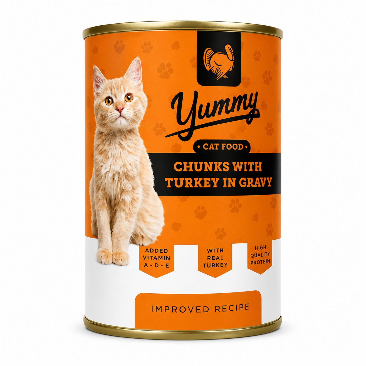 Yummy Cat Food Chunks with Turkey in Gravy 400g