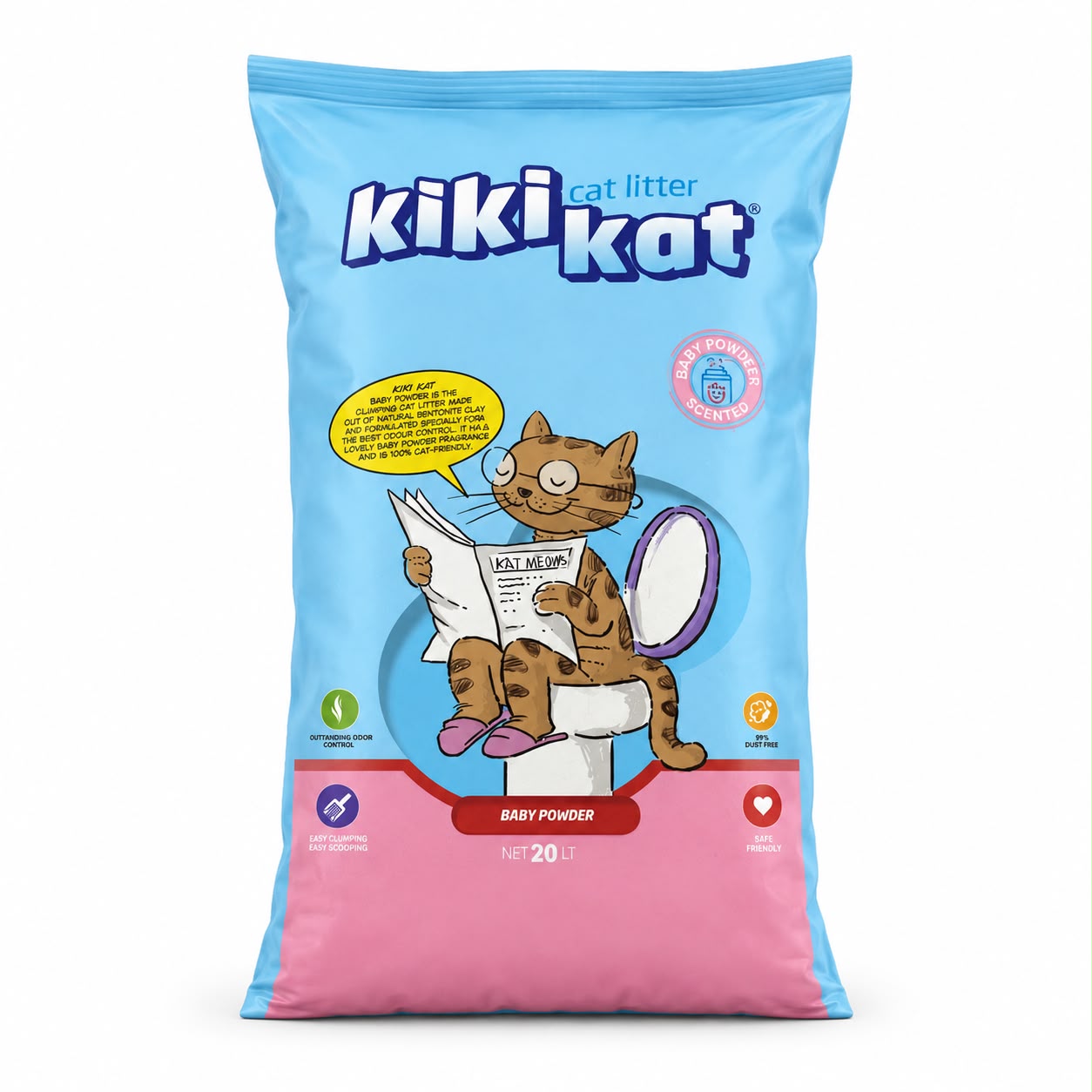 Kiki Kat Cat Litter – Baby Powder Scented – 20L