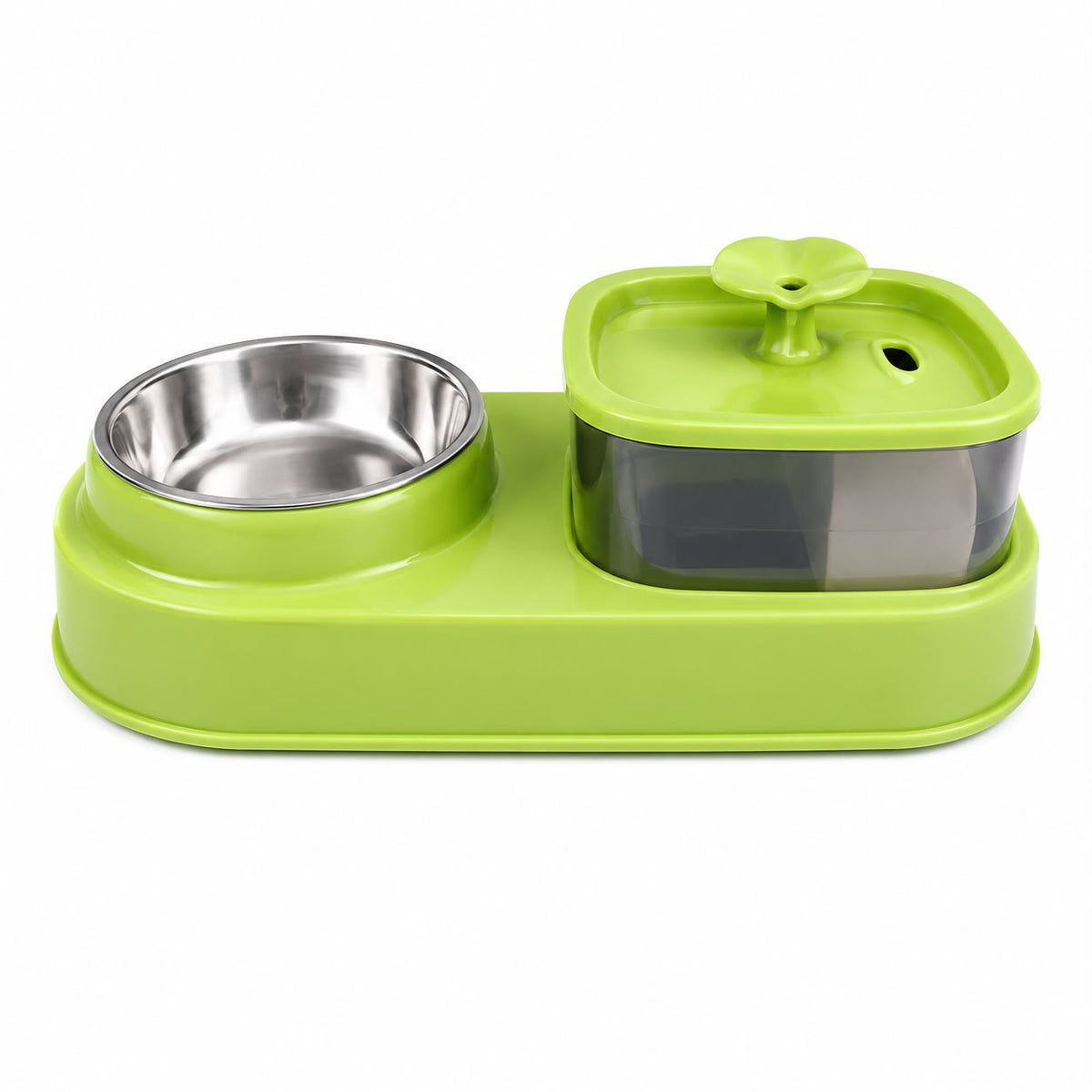 2-in-1 Pet Food Bowl & Automatic Water Dispenser – Green
