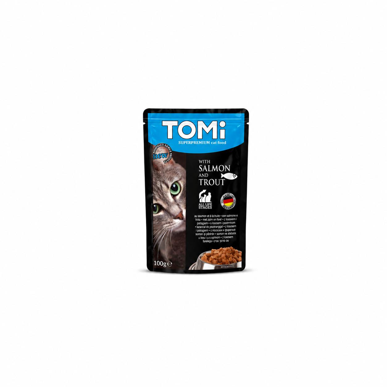 TOMi Super Premium Cat Food with Salmon & Trout - 100g