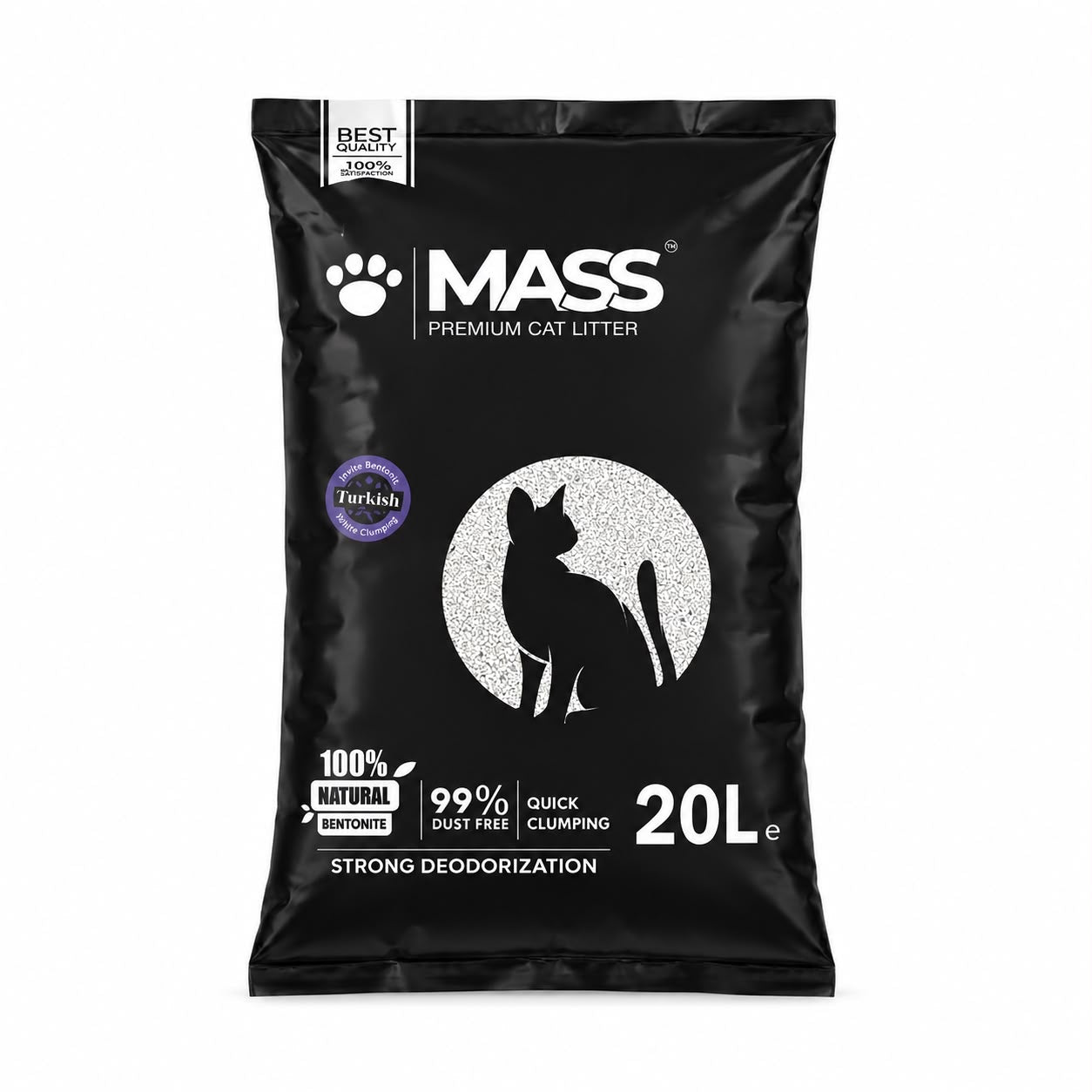 MASS Premium Cat Litter – Turkish Bentonite – 20L
