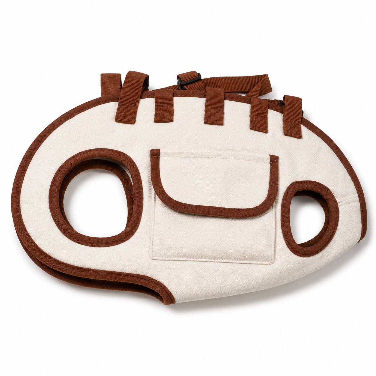 Hands-Free Dog Carrier Harness Bag – Cream & Brown