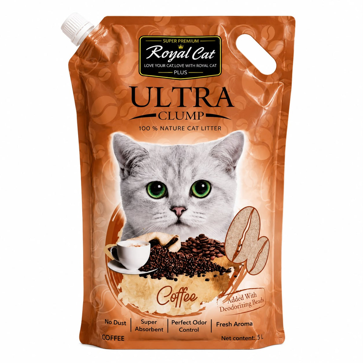 Royal Cat Plus Ultra Clump Coffee Scented Cat Litter – 5L