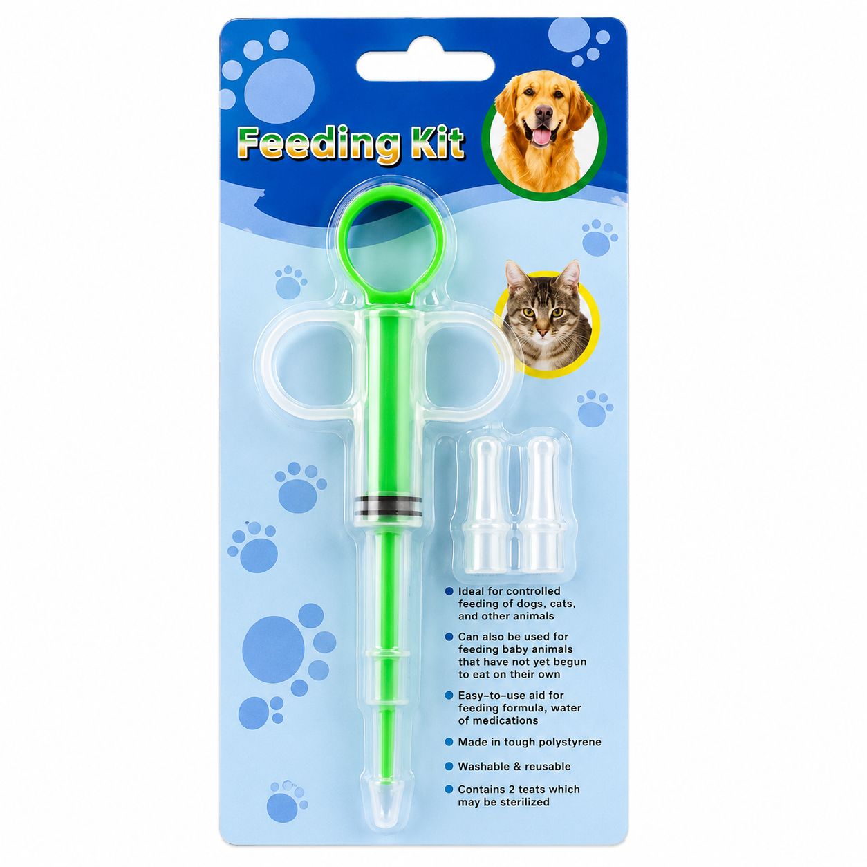 Pet Feeding Syringe Kit for Newborn Puppies & Kittens