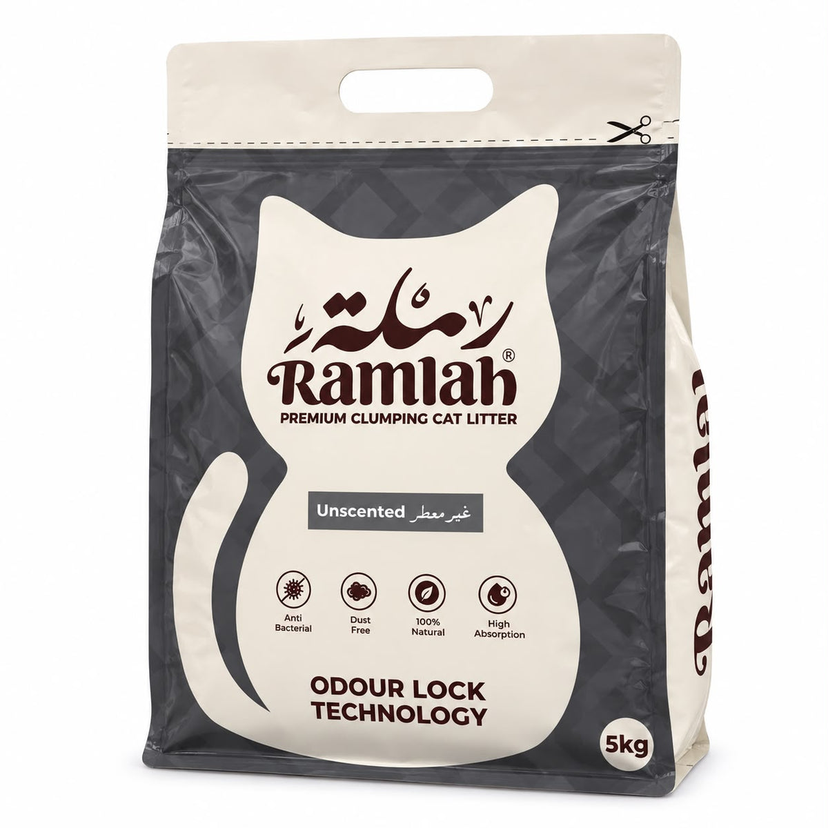 Ramlah Premium Clumping Cat Litter – Unscented, 5kg
