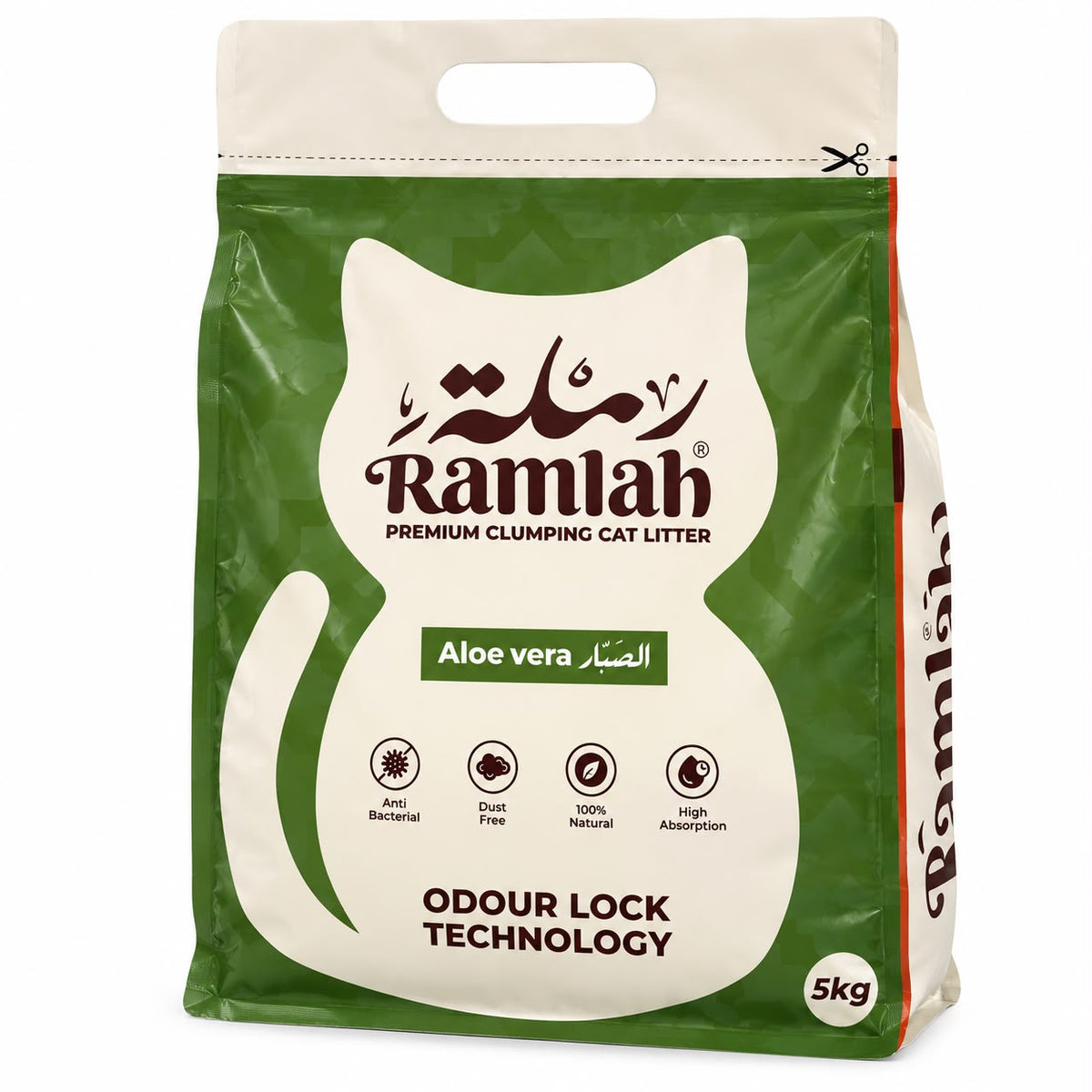 Ramlah Premium Clumping Cat Litter – Aloe Vera, 5kg