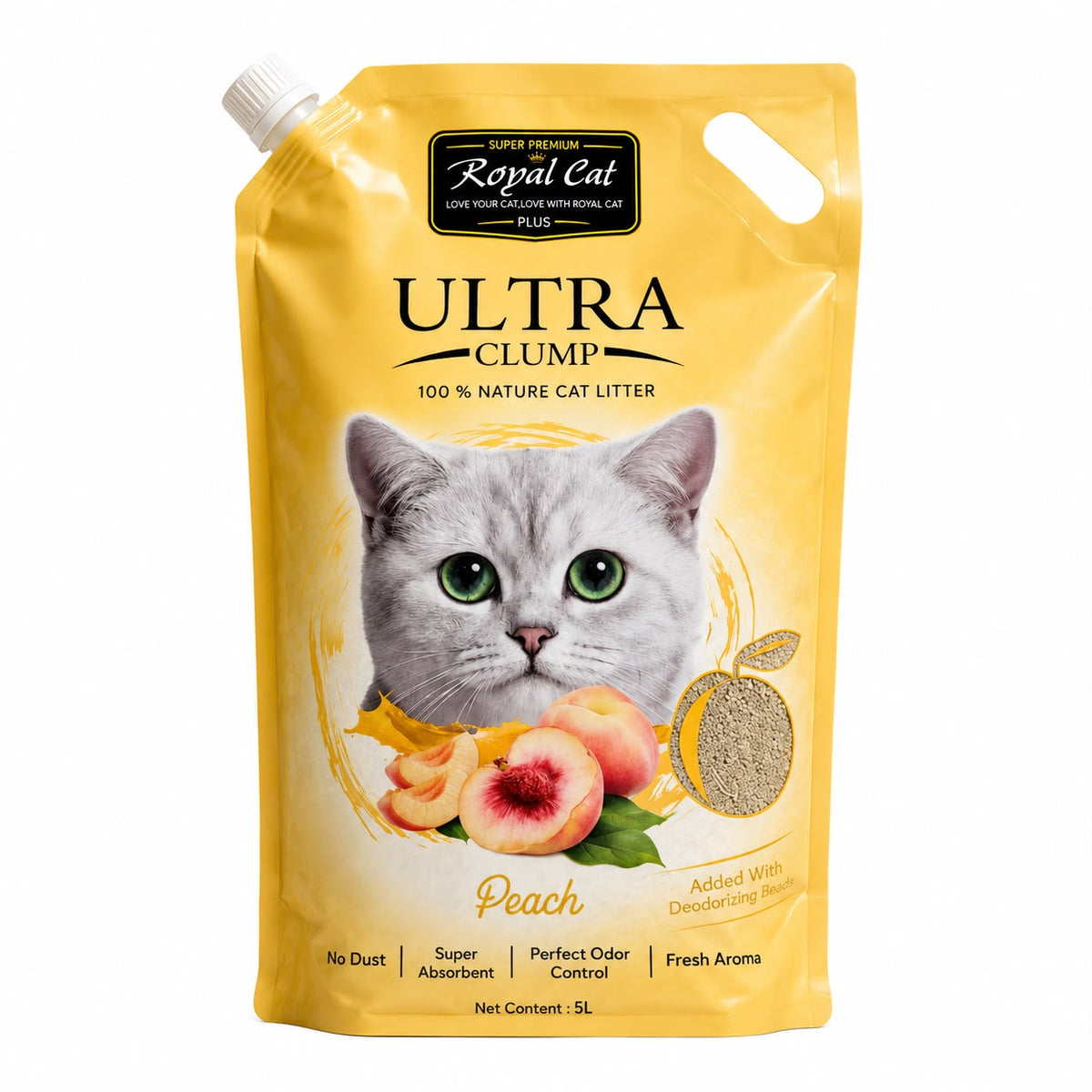 Royal Cat Plus Ultra Clump Peach Scented Cat Litter – 5L