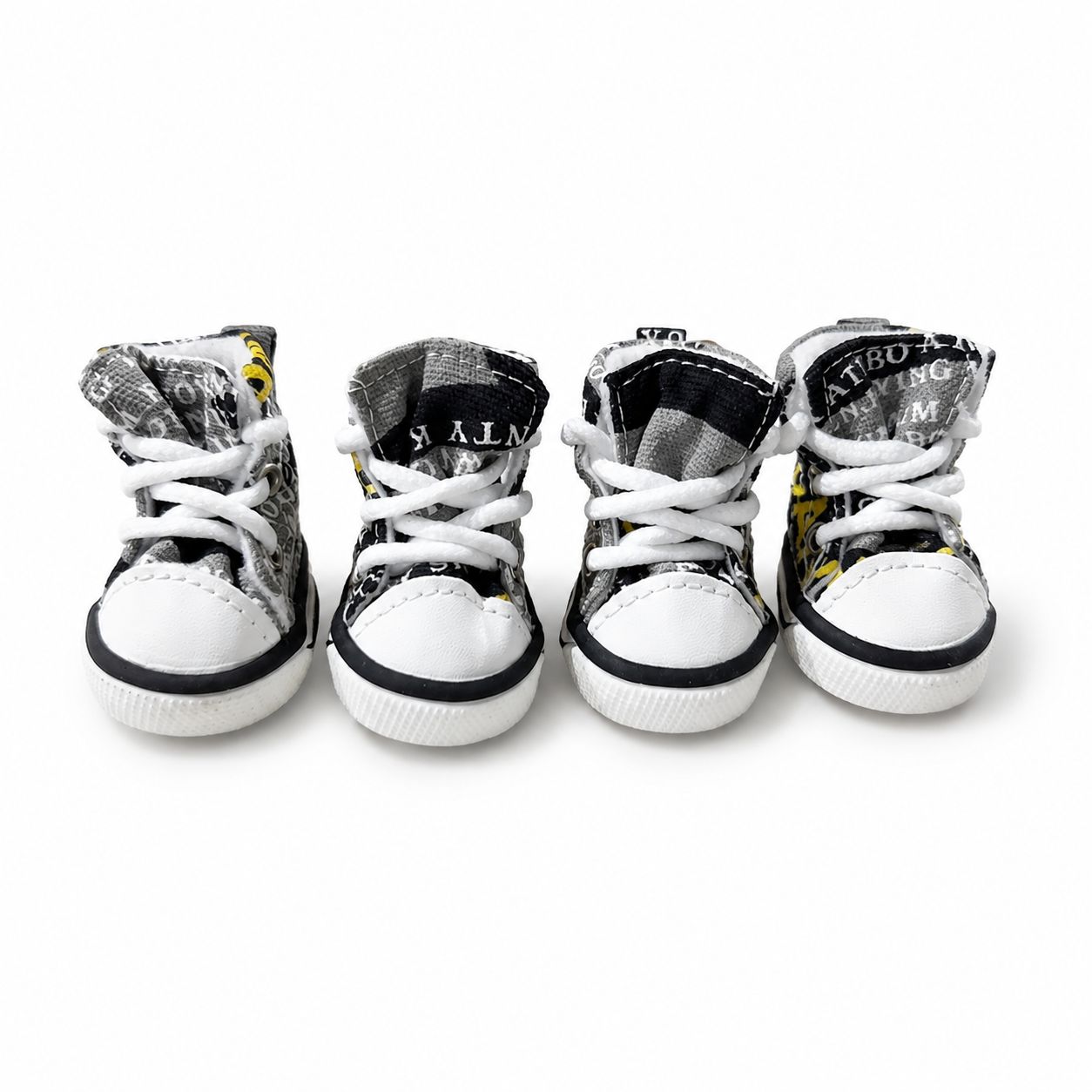 Black & White Pet Shoes for Small Dogs & Cats – 4 Pcs
