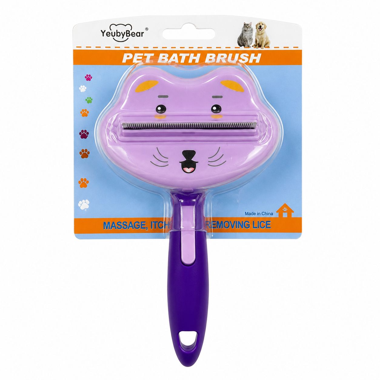 YeubyBear Self-Cleaning Cat Grooming Brush for Dogs & Cats