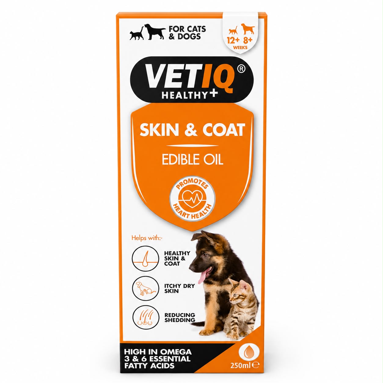 VETIQ Skin & Coat Edible Oil for Cats & Dogs – 250ml