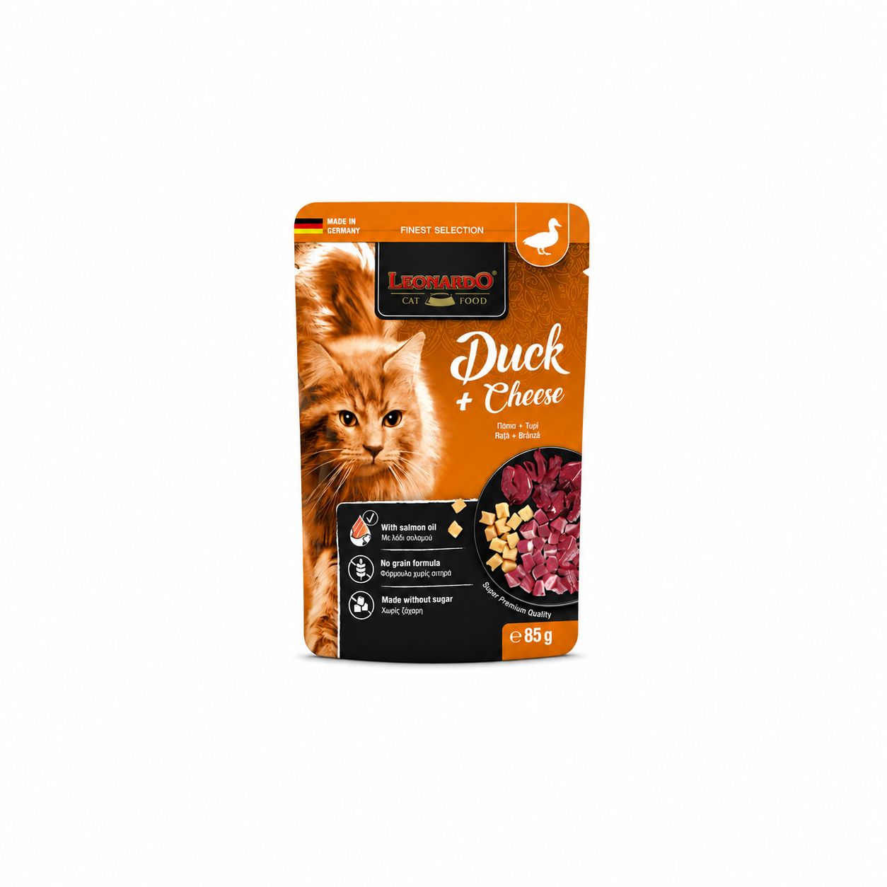 Leonardo Adult Cat - Duck & Cheese Pouch 85g