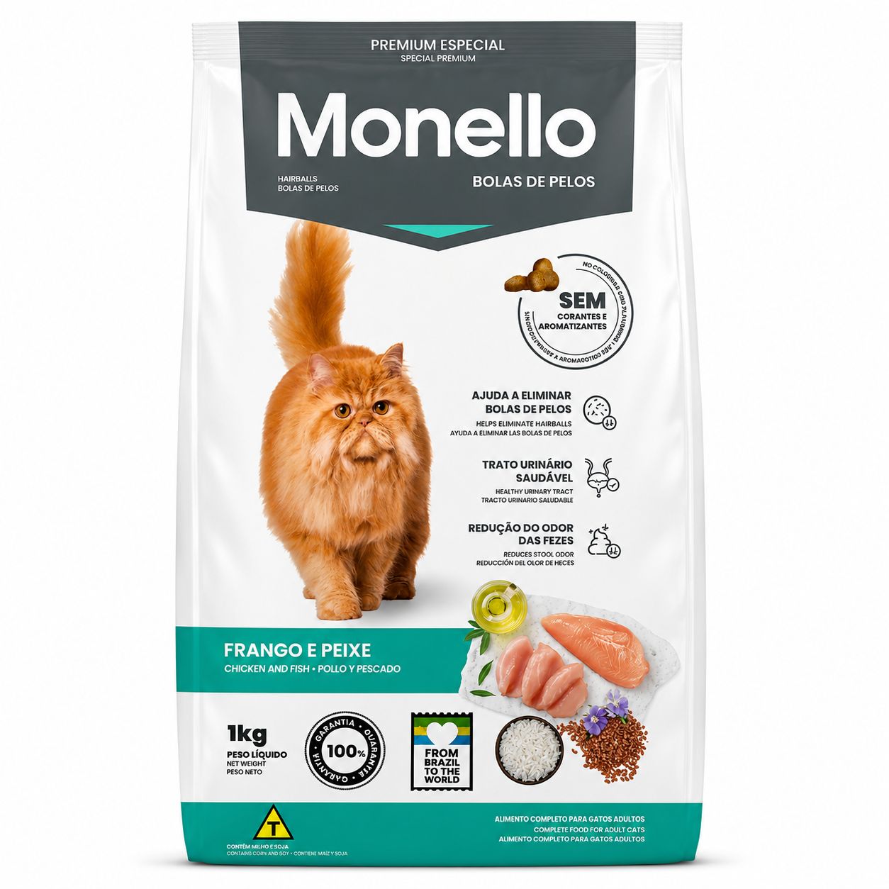 Monello Hairball Control Adult Cat Food Chicken & Fish 1kg