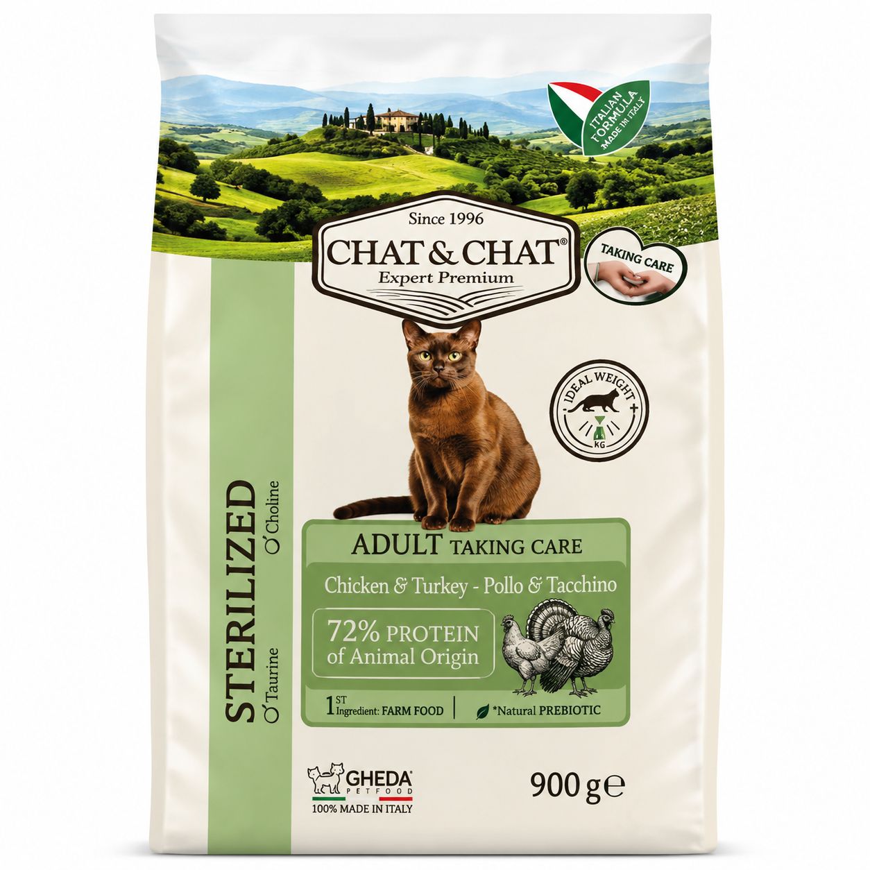 Chat & Chat Sterilized Adult Taking Care Chicken & Turkey 900g