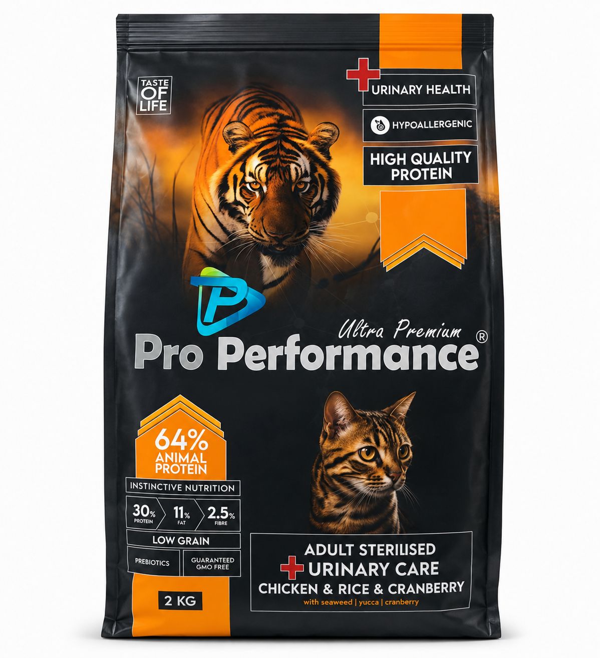 Pro Performance Adult Sterilised Urinary Care+ Chicken, Rice & Cranberry Cat Food - 2 KG