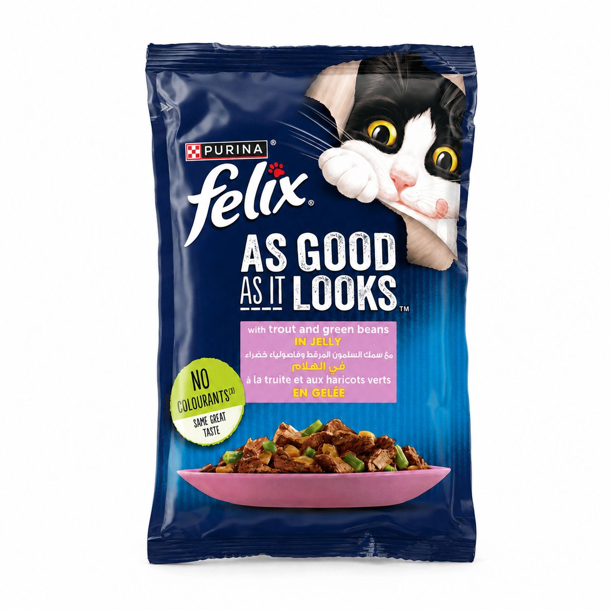 Felix As Good As It Looks Wet Cat Food with Trout & Green Beans in Jelly – 85g