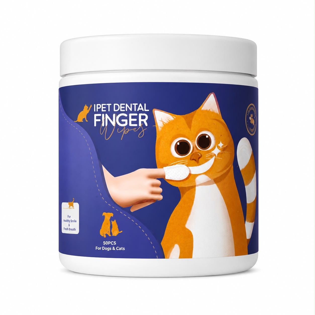 IPET Dental Finger Wipes for Dogs & Cats – 50 Pcs