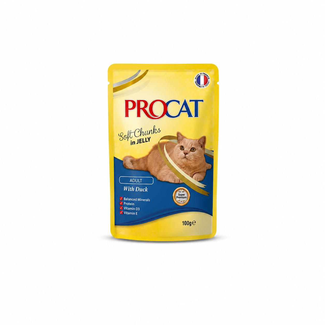 PROCAT Adult Cat Wet Food – Duck in Jelly - 100g