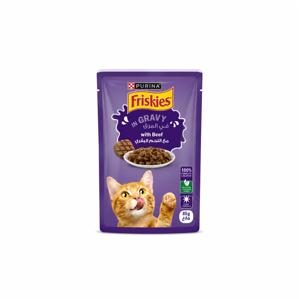 Friskies Adult Cat Pouch with Beef in Gravy - 85g