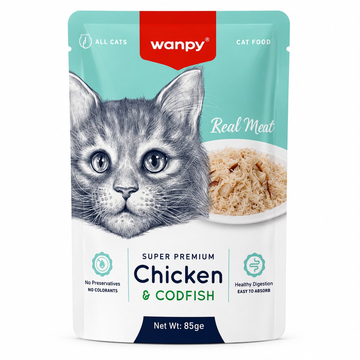 Wanpy Super Premium Chicken & Codfish Wet Cat Food – 85g