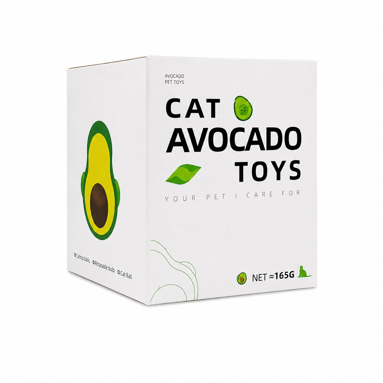 Interactive Cat Avocado Toy with Catnip Ball