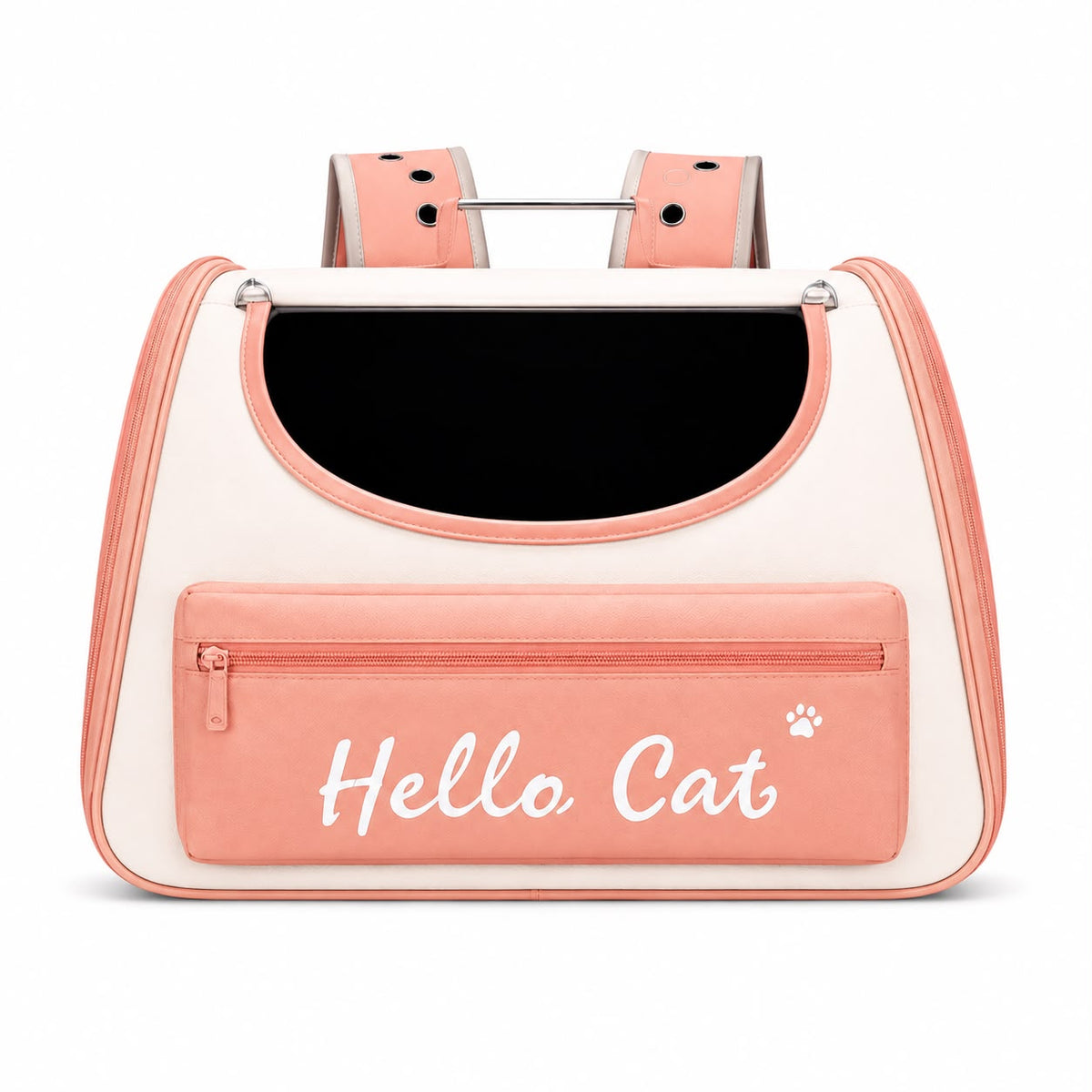 Hello Cat Pet Carrier Backpack – Peach & Beige
