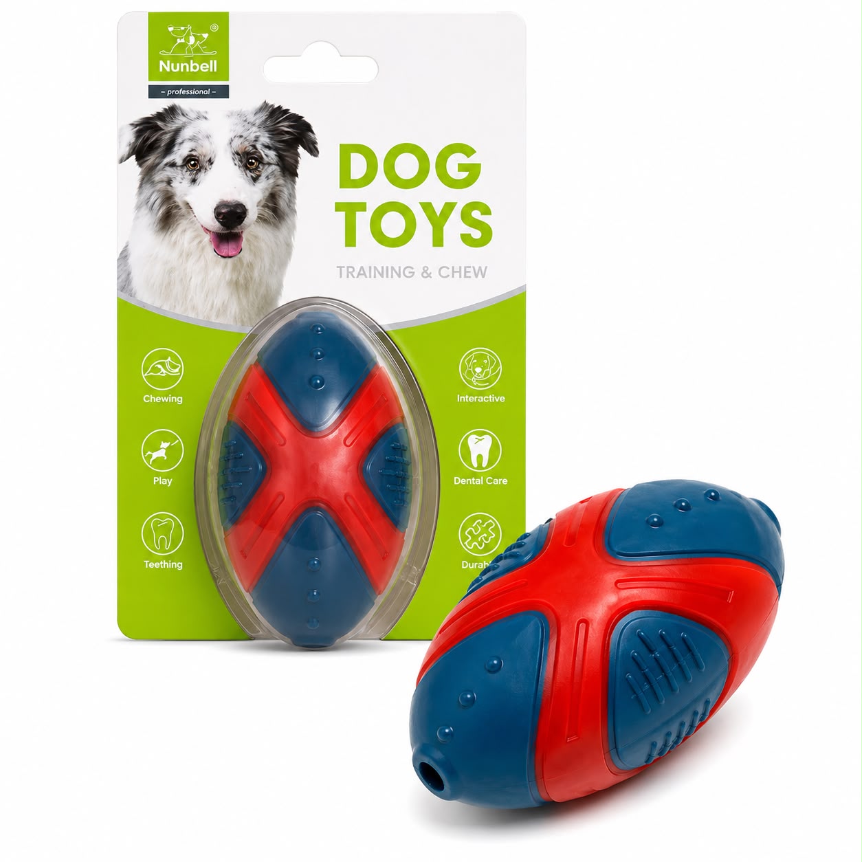 Interactive Rubber Dog Chew Toy Ball – Durable Dental Cleaning & Treat Dispensing Toy