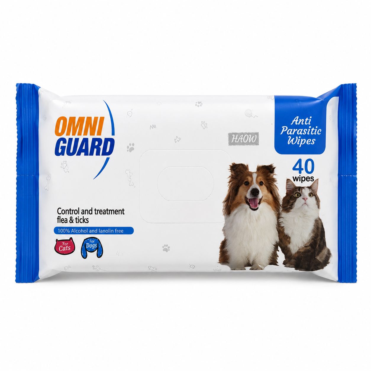 Omni Guard Anti-Parasitic Pet Wipes – 40 Wipes