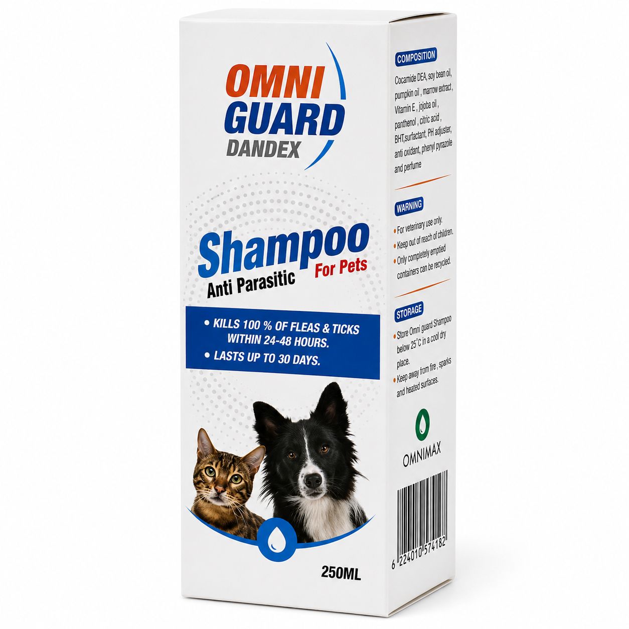 Omni Guard Dandex Anti-Parasitic Pet Shampoo – 250ml