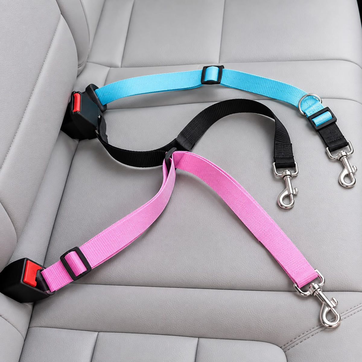 Adjustable Dog Car Seat Belt Safety Leash – Blue, Small Breed